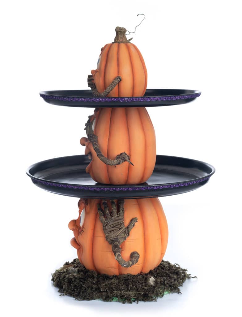 Three Wise Pumpkins Tiered Tray image 1