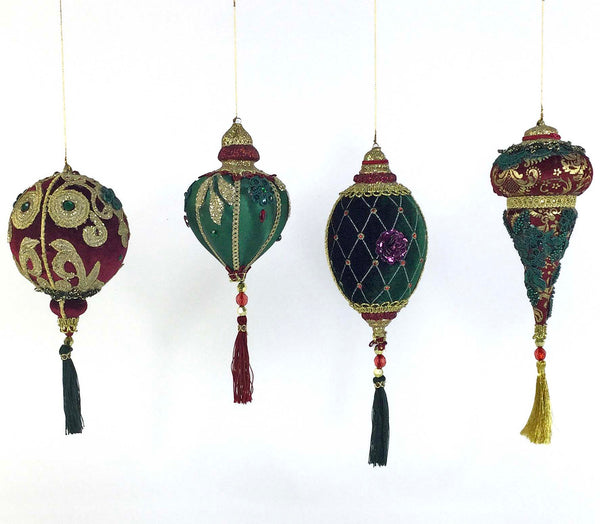 Winter Balsam and Berry Ornaments Assortment of 4