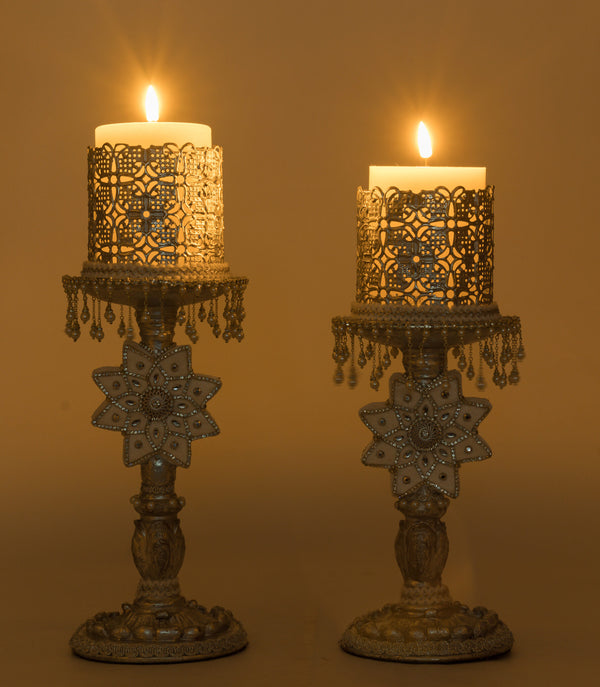 Bells of Brilliance Silver Candle Sticks Set of 2 image 2