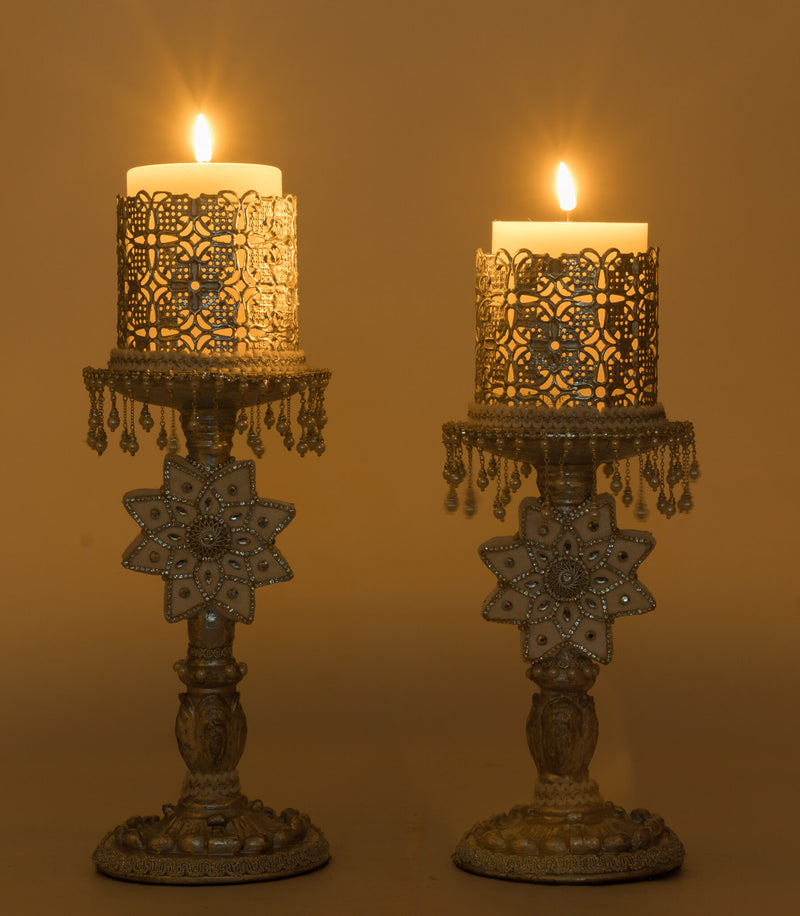 Bells of Brilliance Silver Candle Sticks Set of 2 image 2