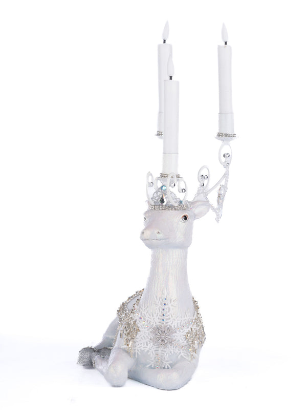 Crystal Christmas Sitting Deer Candle Holder image 1