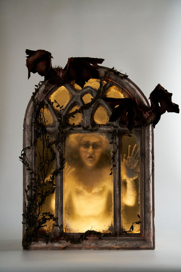 Gone Batty Window with Ghost Scene