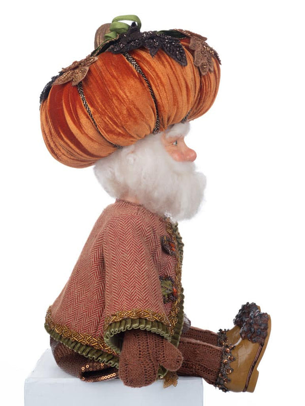 Harvest Pumpkin Hat Ledge Sitter