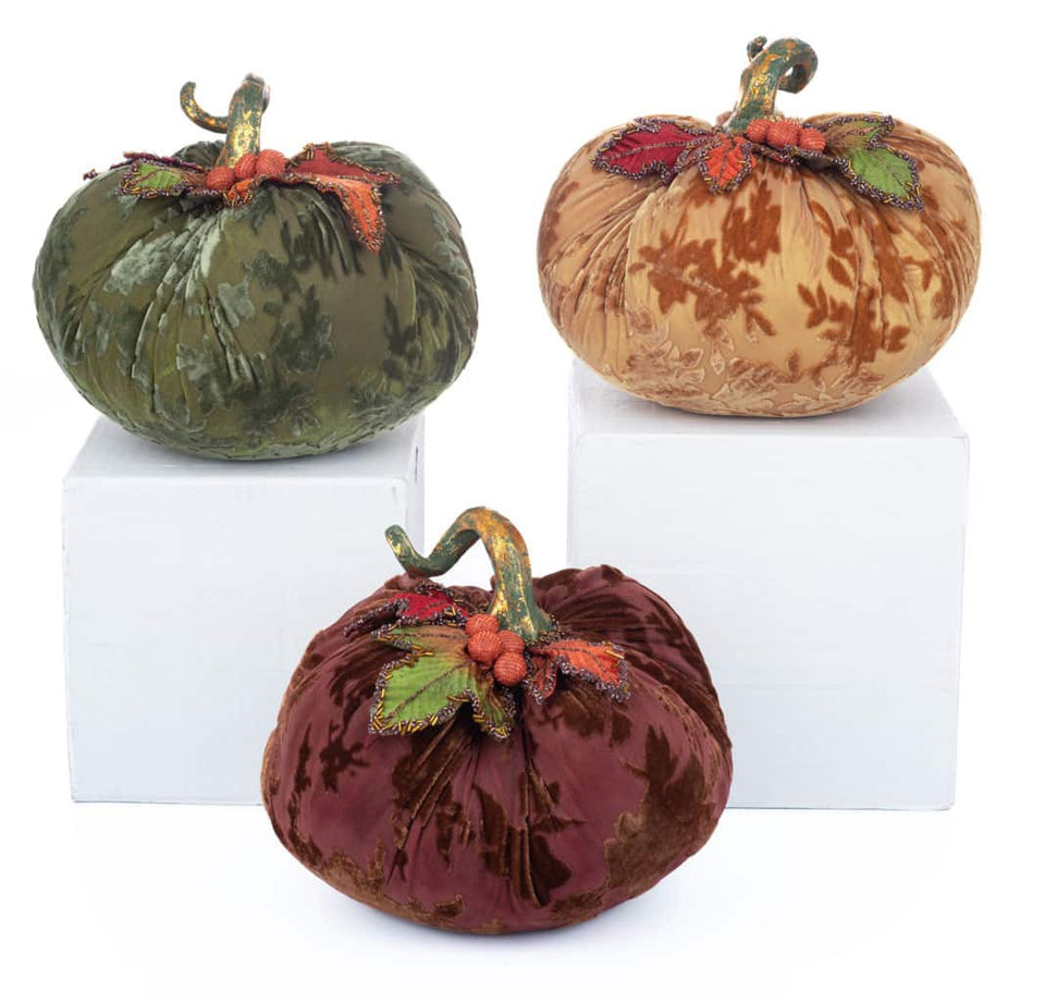 Velvet Pumpkins Assortment of 3