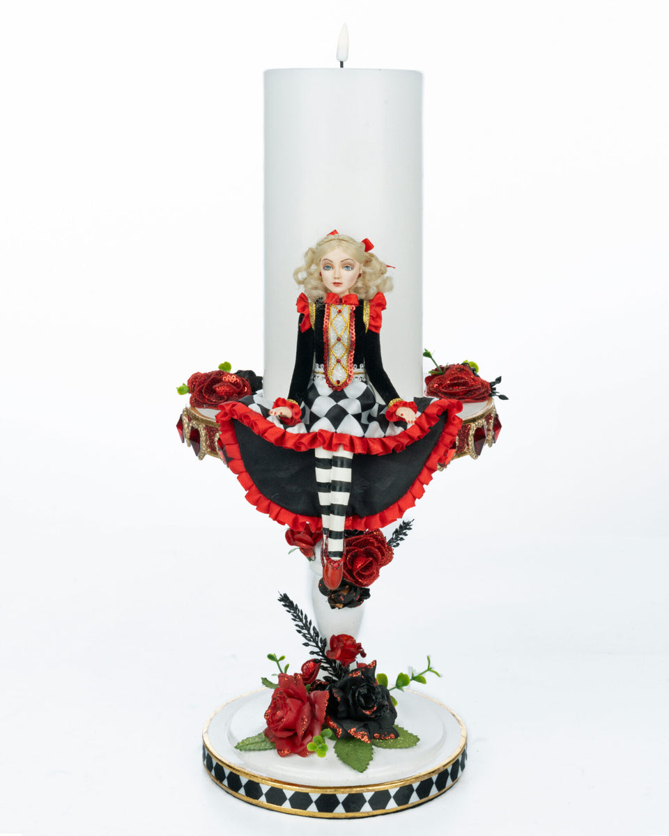 Tiny Alice Pillar Candle - Red