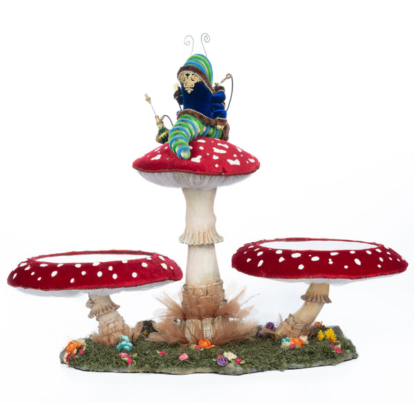 Caterpillar and Mushroom Serving Piece