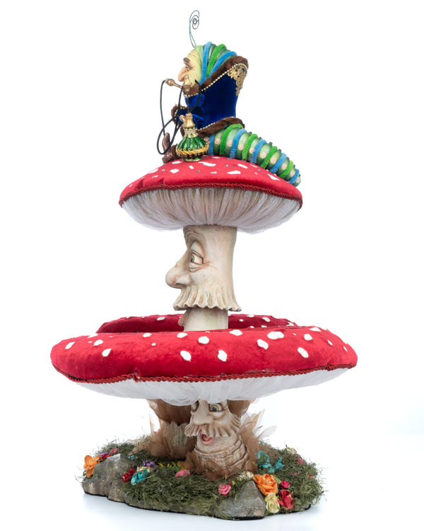 Caterpillar and Mushroom Serving Piece
