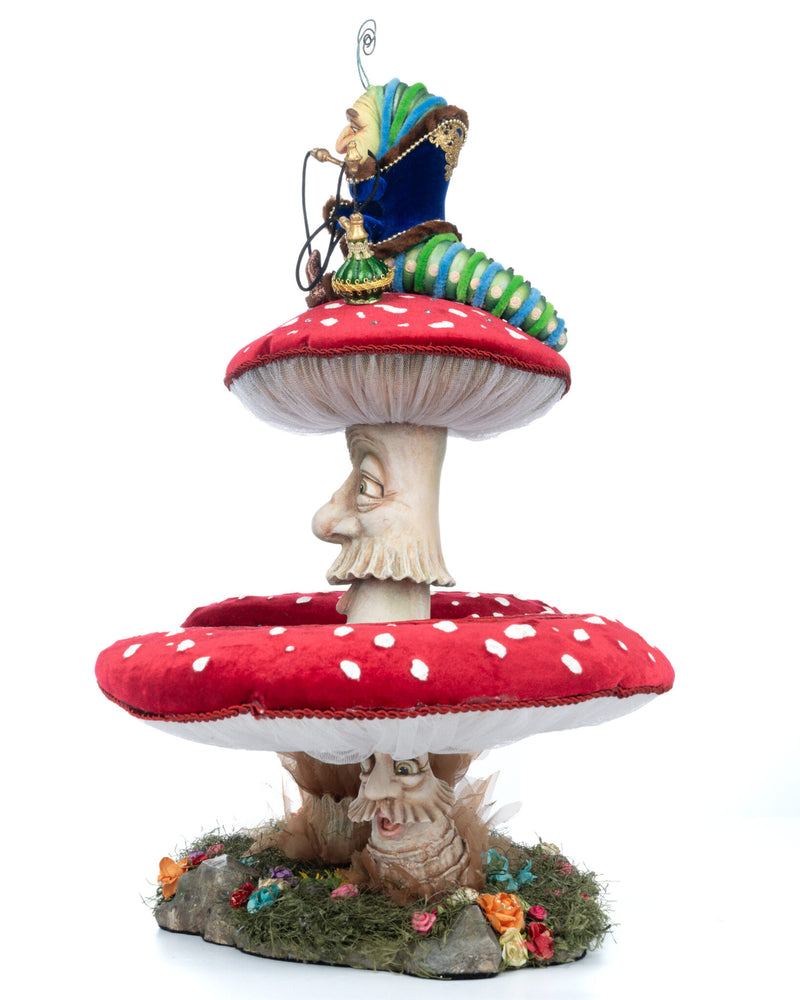 Caterpillar and Mushroom Serving Piece