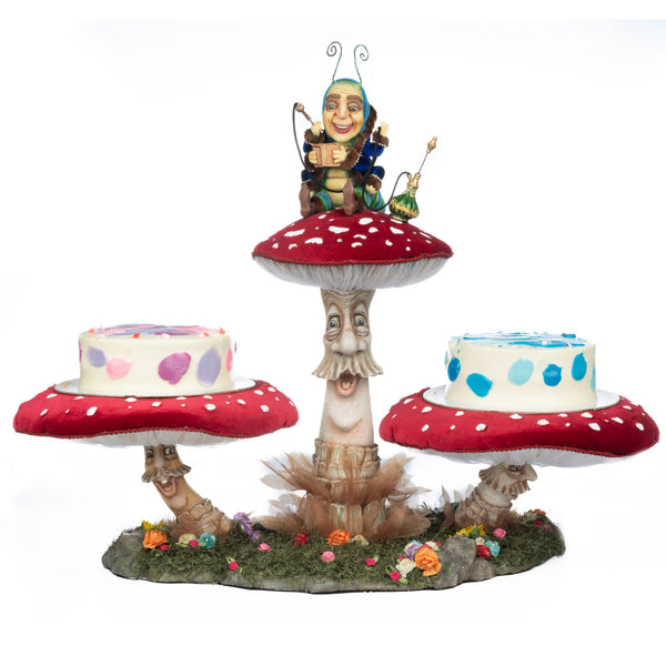 Caterpillar and Mushroom Serving Piece