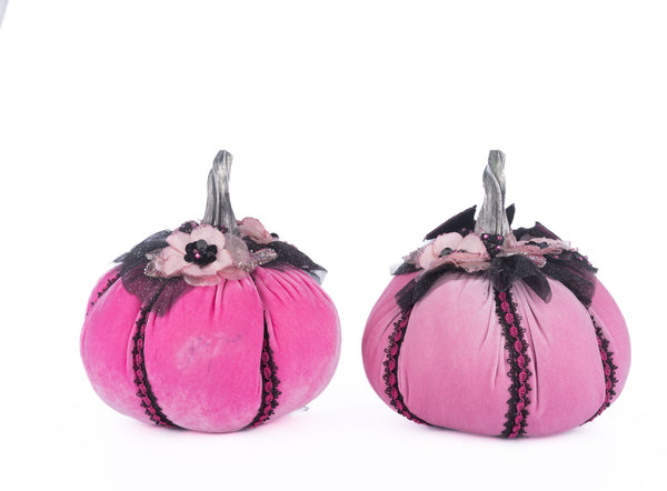 Pink Passion Stuffed Pumpkins Set of 2