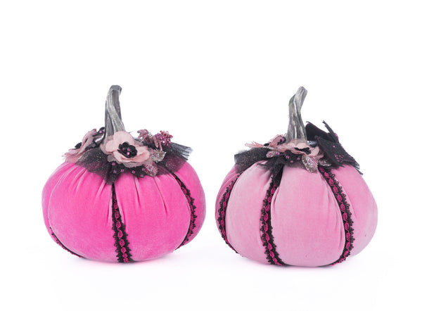 Pink Passion Stuffed Pumpkins Set of 2