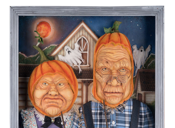 American Gothic Pumpkin Wall Piece