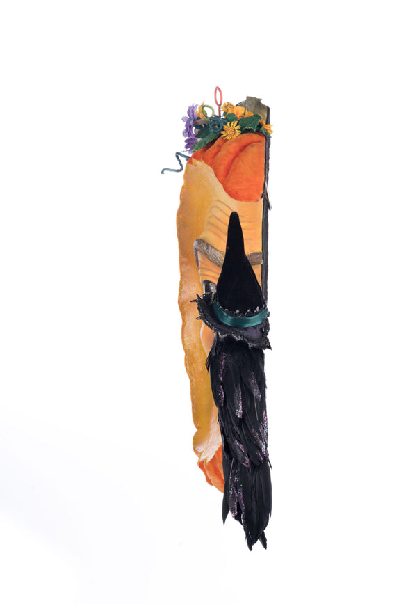 Pumpkin Moon Witch Wall Piece  or Tabletop