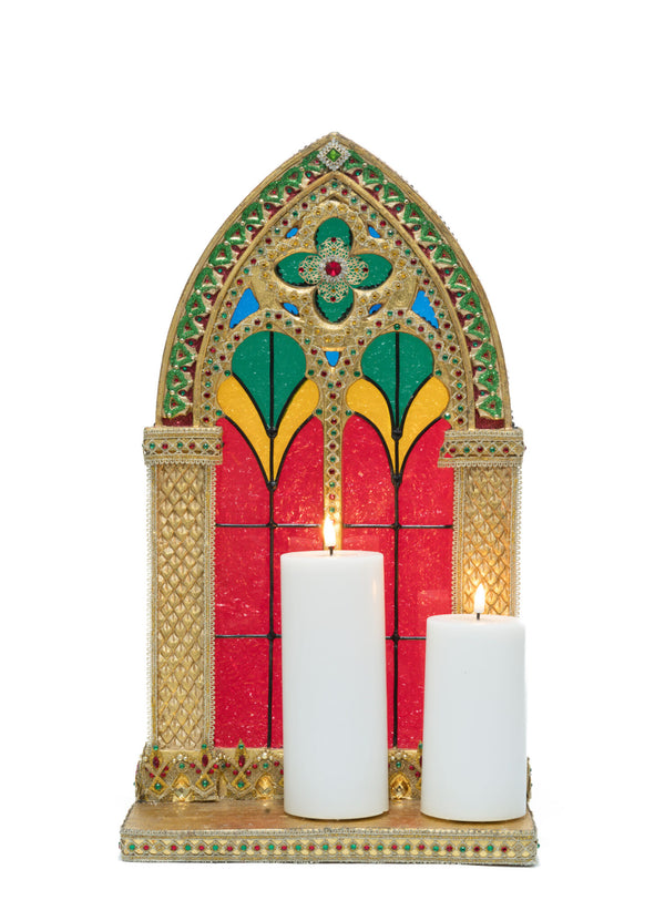 Christmas Castle Pillar Candle Holder