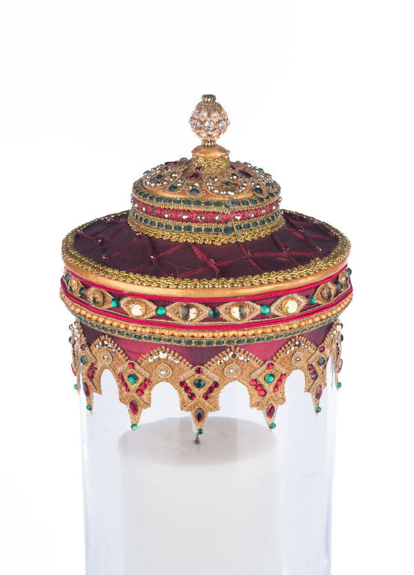 Christmas Castle Hurricane Candle Holder Tabletop
