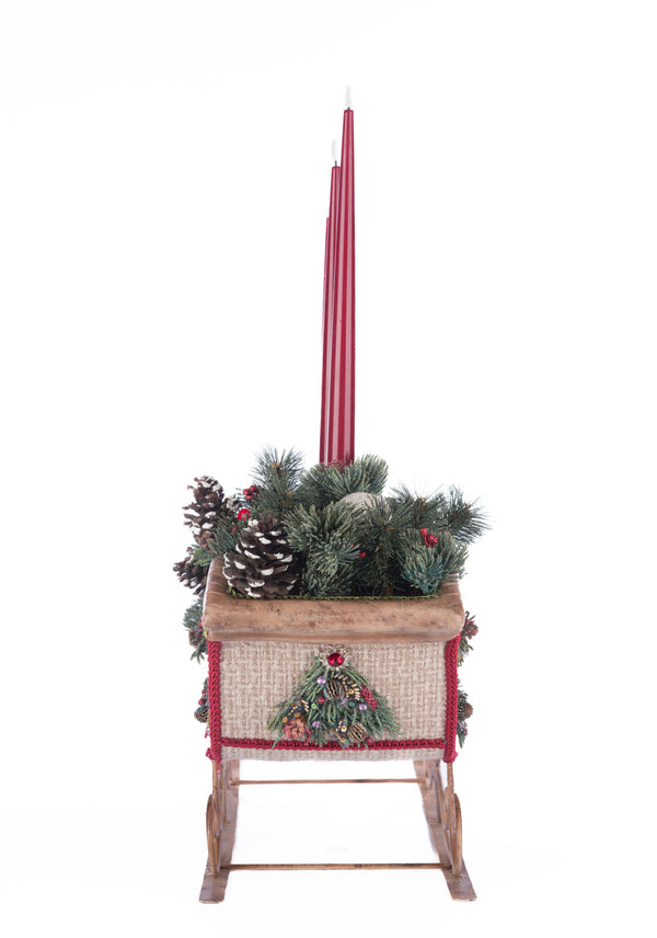 North Country Christmas Sleigh Candle Holder