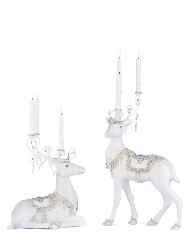 Crystal Christmas Sitting Deer Candle Holder