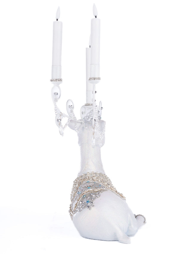Crystal Christmas Sitting Deer Candle Holder