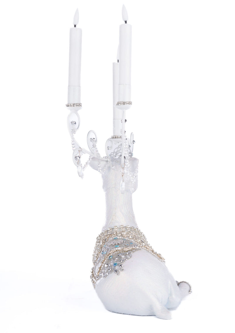 Crystal Christmas Sitting Deer Candle Holder
