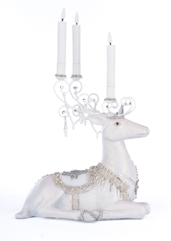 Crystal Christmas Sitting Deer Candle Holder