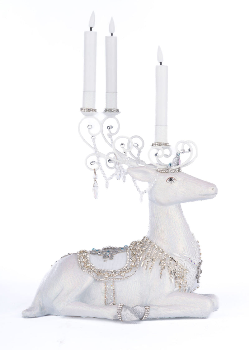 Crystal Christmas Sitting Deer Candle Holder