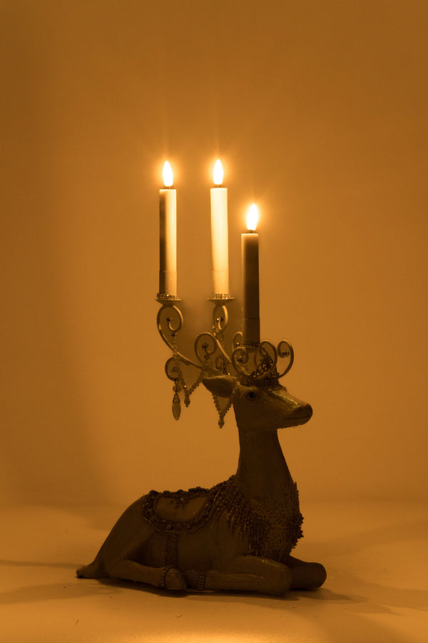 Crystal Christmas Sitting Deer Candle Holder
