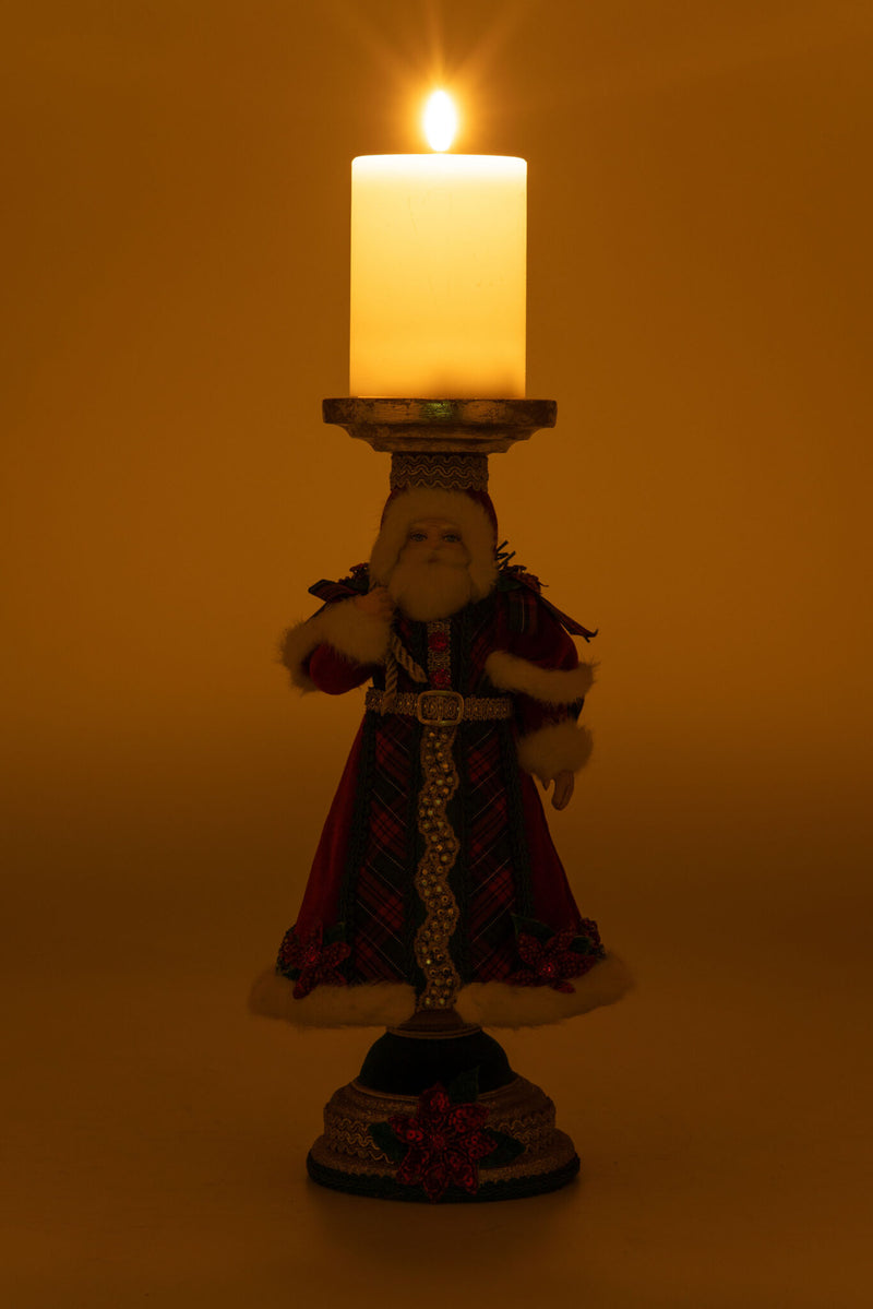 Holiday Magic Santa Candlestick