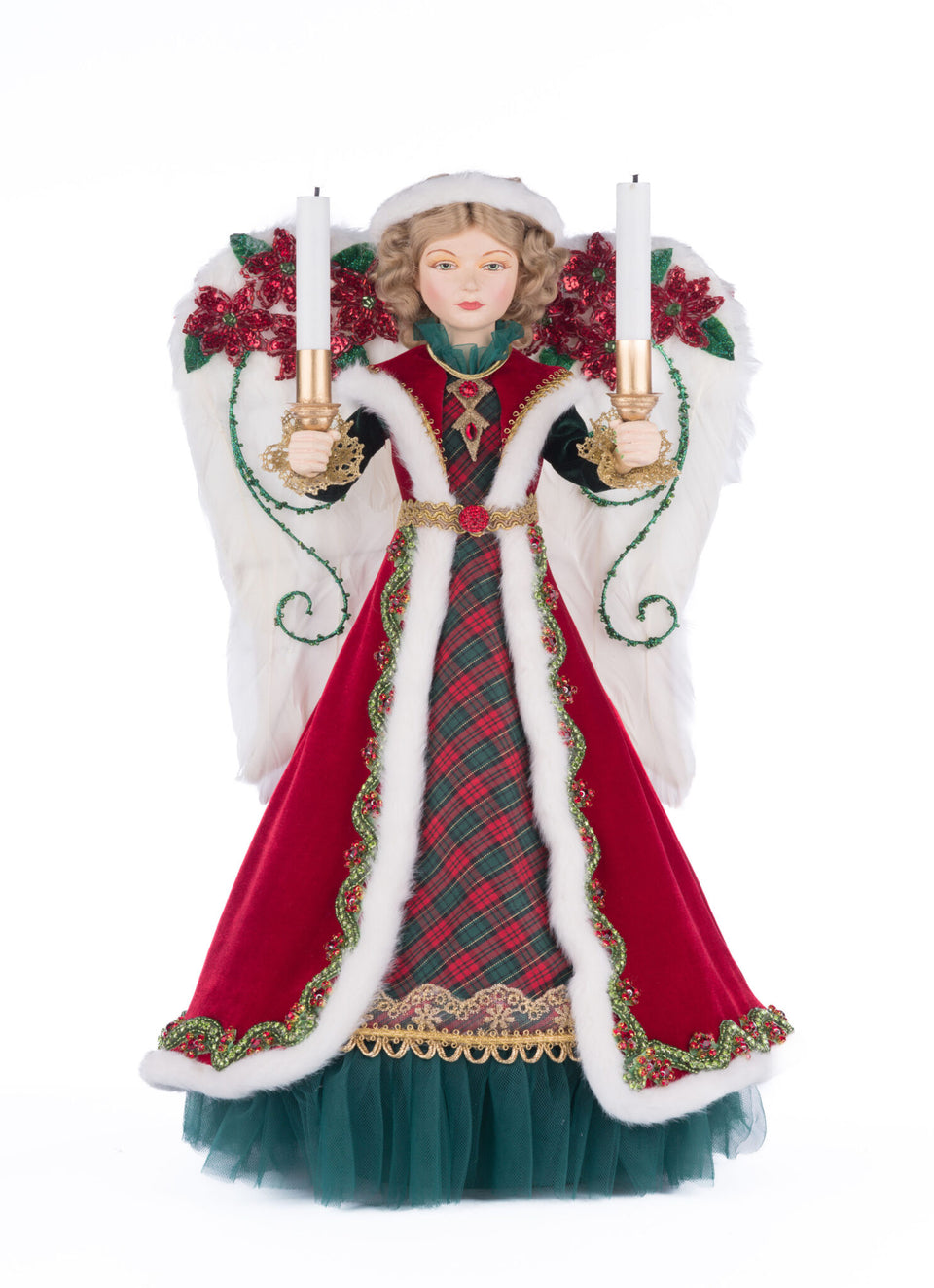 Penelope Poinsettia Angel Tree Topper
