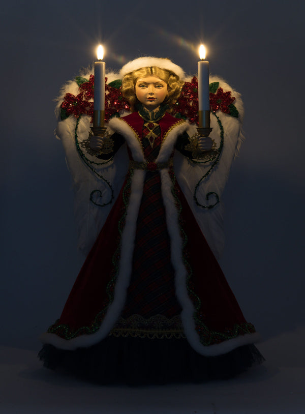 Penelope Poinsettia Angel Tree Topper