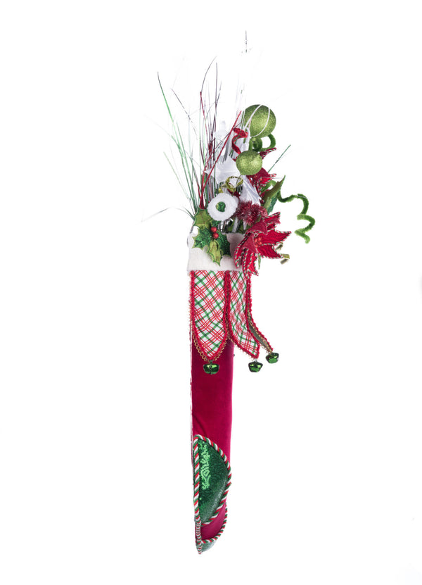 Holly Woods Stocking With Floral Wall Piece