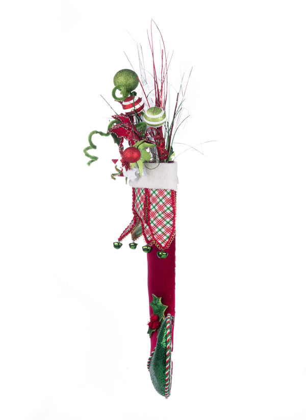 Holly Woods Stocking With Floral Wall Piece