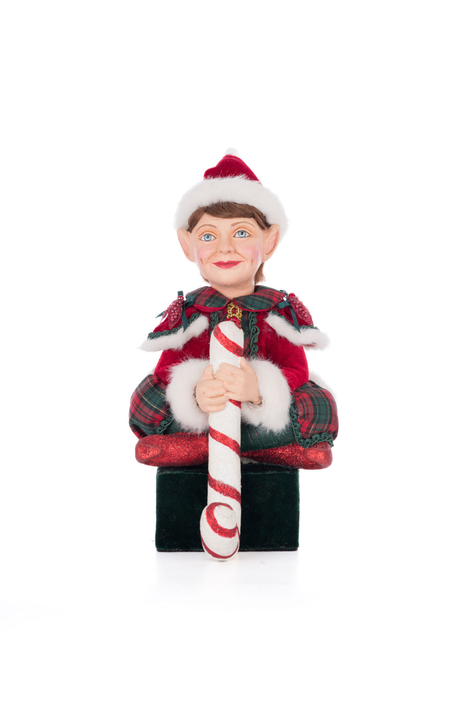 Sitting Elf With Giftbox Stocking Holder