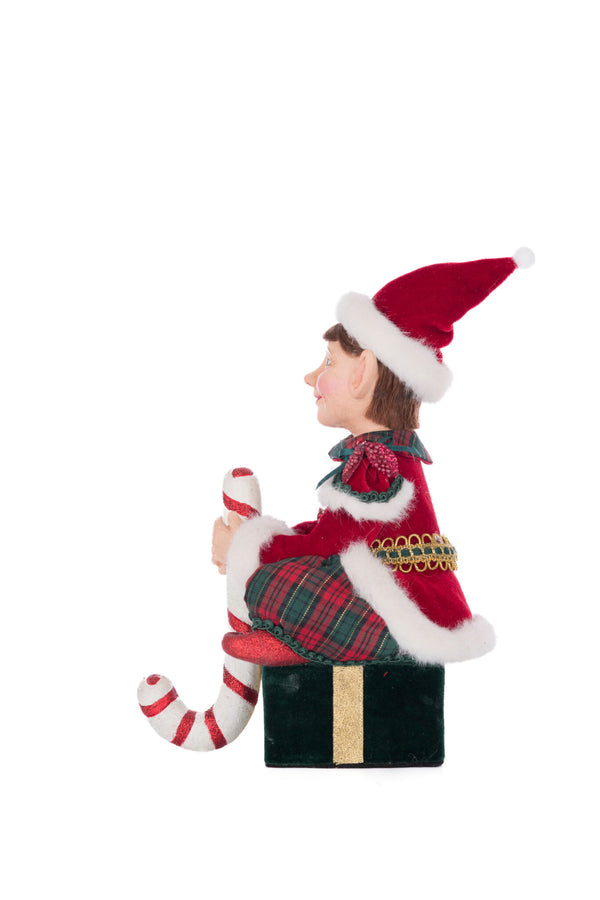 Sitting Elf With Giftbox Stocking Holder
