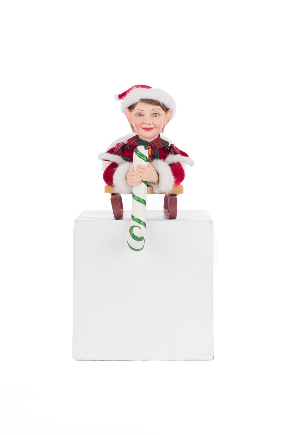 Laying Elf on Sled Stocking Holder