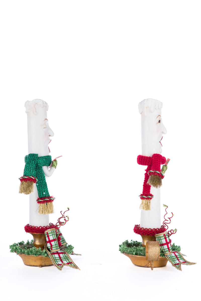 Village Of Holly Woods Caroling Candles Assortment of 2