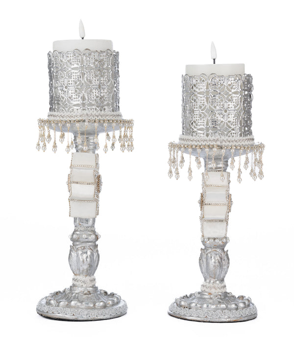 Bells of Brilliance Silver Candle Sticks Set of 2