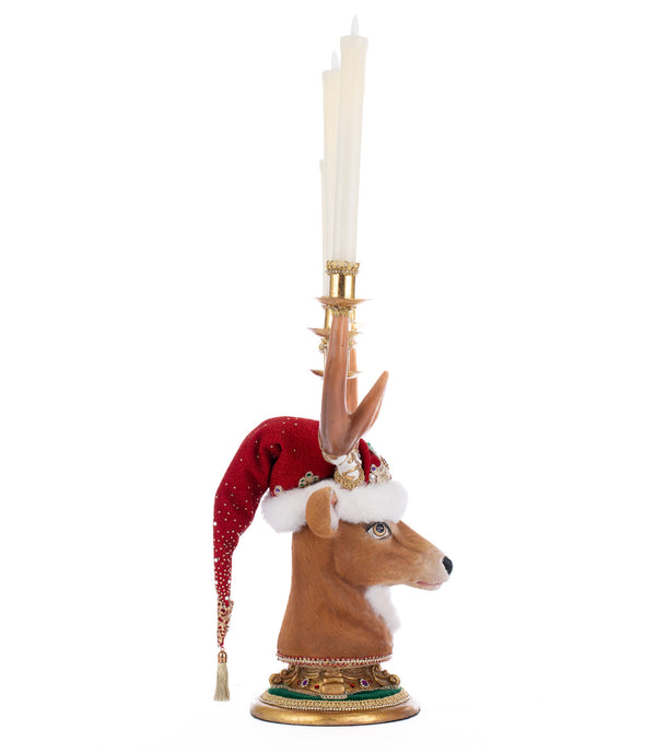 Christmas Ball Deer Head Candelabra