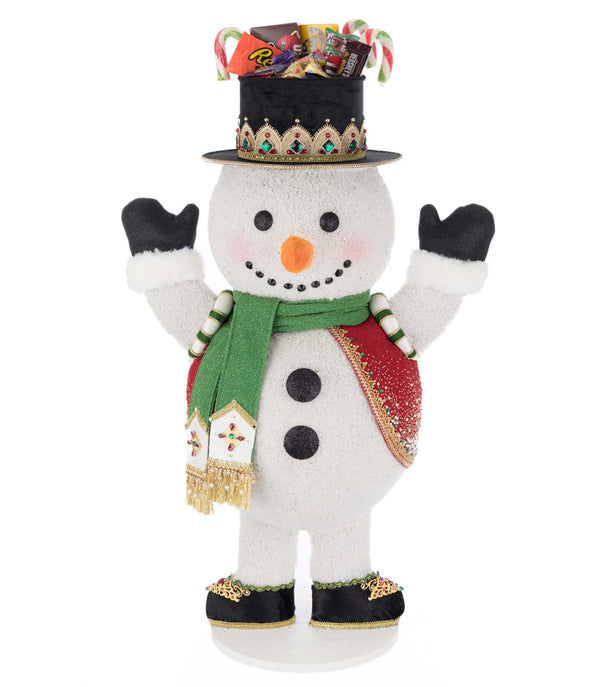 Christmas Ball Snowman Candy Container