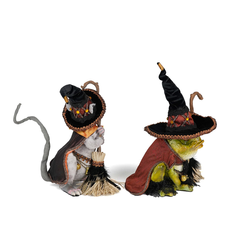 Witching Hour Rat and Frog Witches Assortment of 2