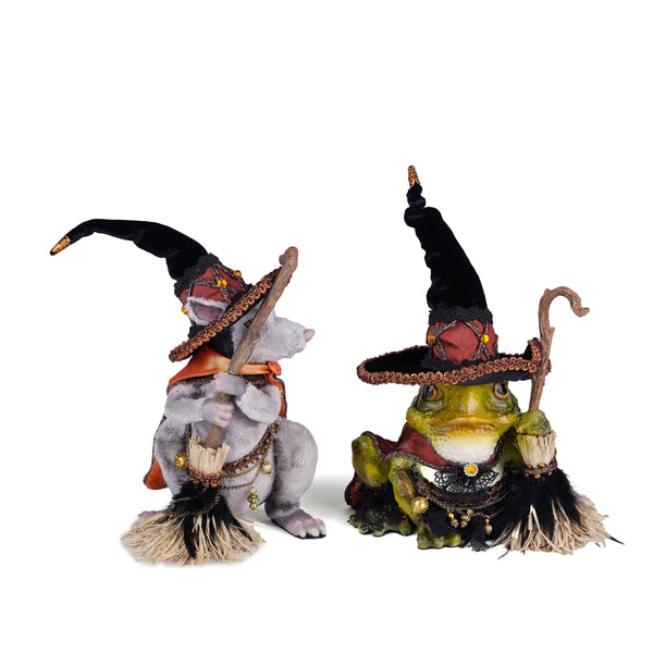 Witching Hour Rat and Frog Witches Assortment of 2