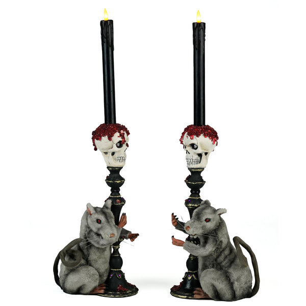 Rat Candlestick Holders Set of 2
