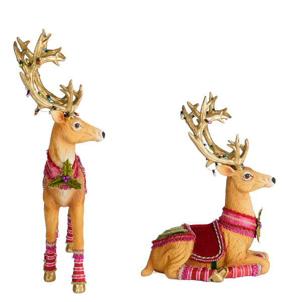 Marvelous Sitting and Standing Deer Assortment of 2