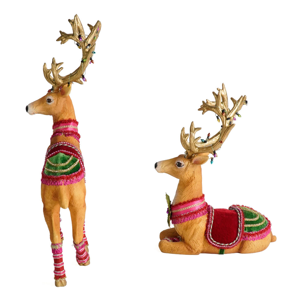 Marvelous Sitting and Standing Deer Assortment of 2