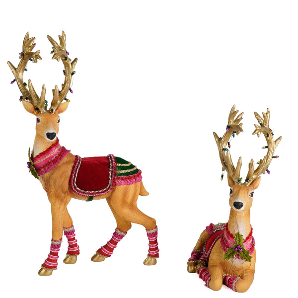 Marvelous Sitting and Standing Deer Assortment of 2