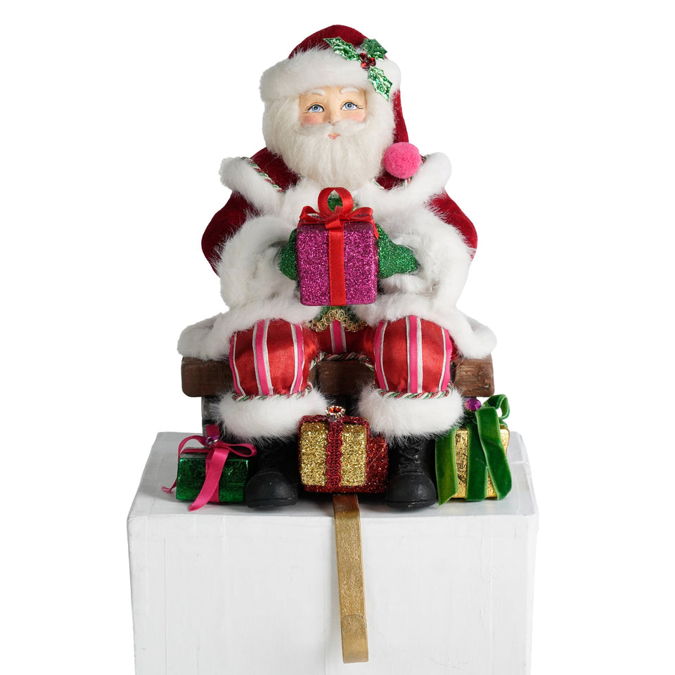 Santa on Chimney Stocking Holder
