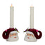 Merry Santa Head Candle Holders Set of 2