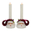 Merry Santa Head Candle Holders Set of 2