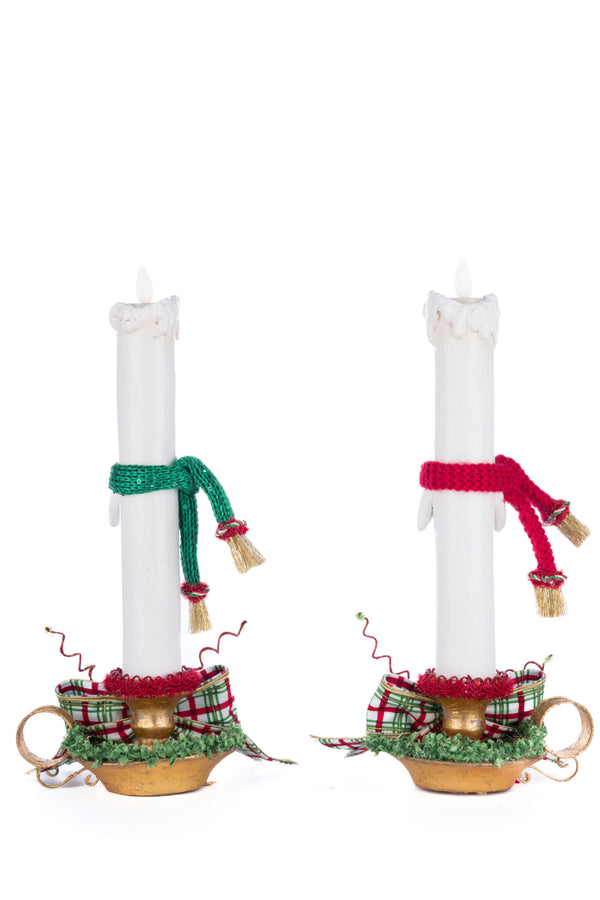 Village Of Holly Woods Caroling Candles Assortment of 2 image 2