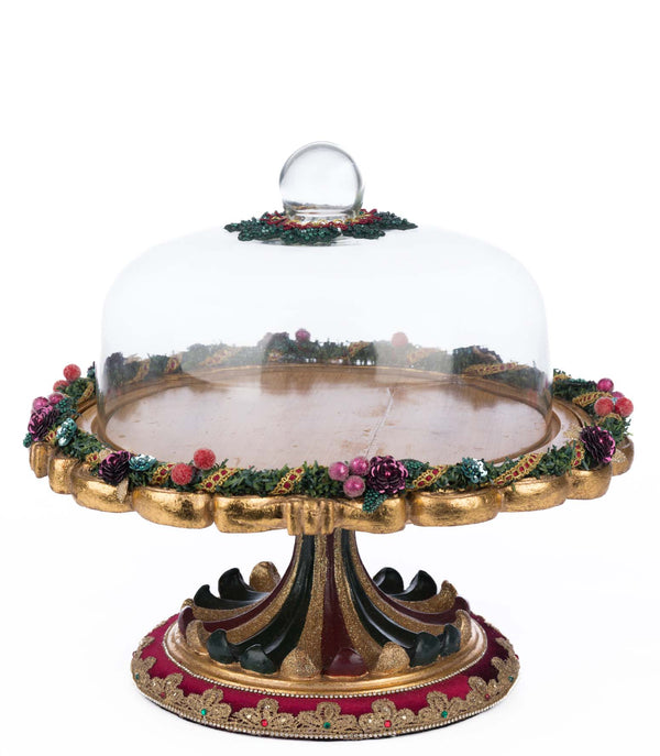 Winter Balsam and Berry Decorative Cloche Serving Piece image 0
