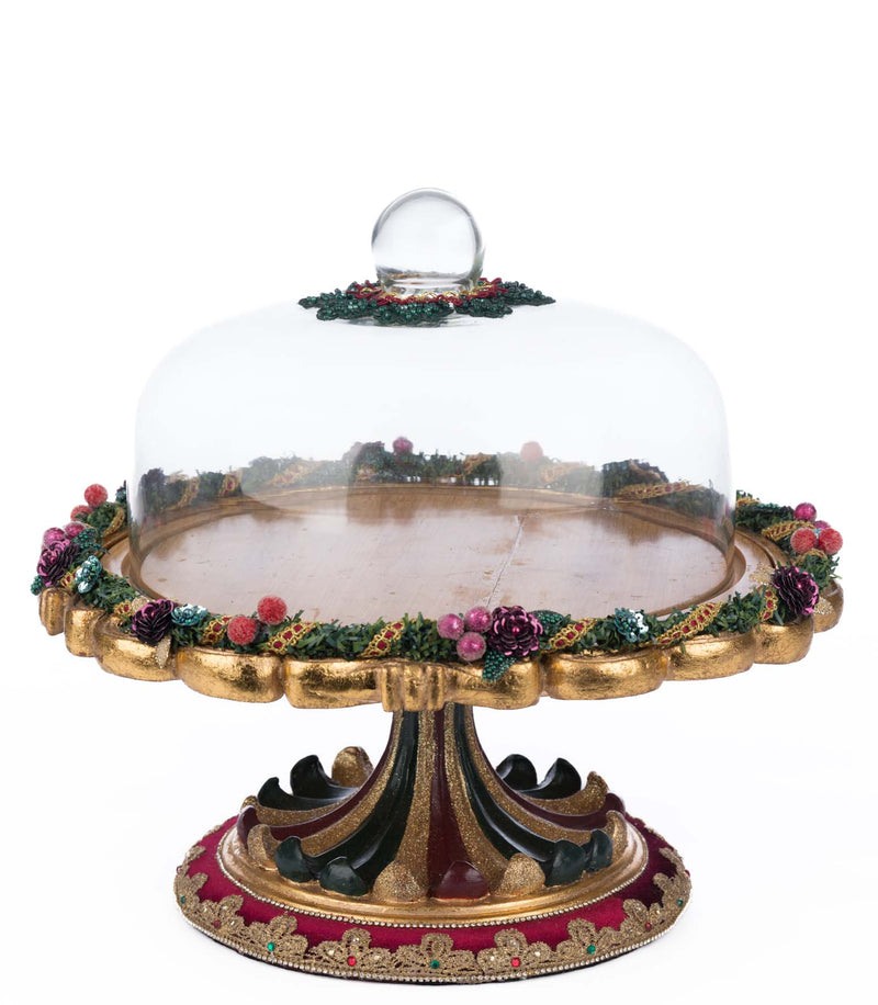Winter Balsam and Berry Decorative Cloche Serving Piece image 0